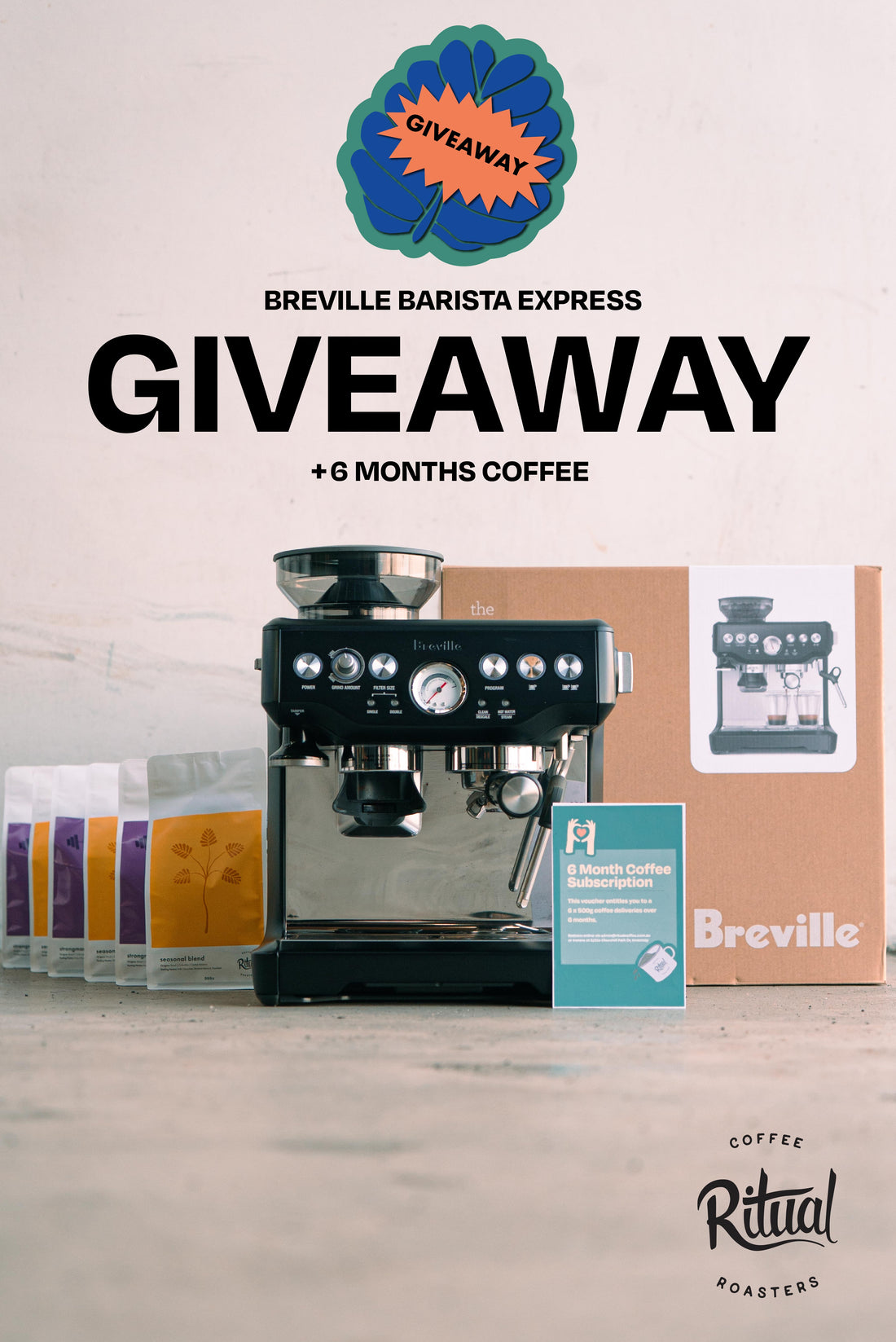 GIVEAWAY - ESPRESSO MACHINE + 6 MONTHS FREE COFFEE